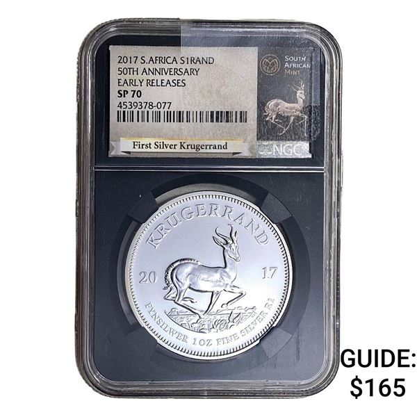 2017 South Africa 1 Krugerrand 1OZ SIlver NGC SP70