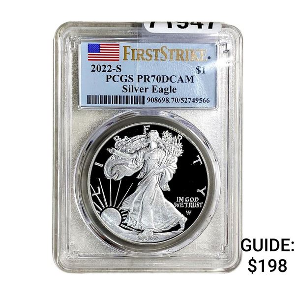 2022-S Silver Eagle PCGS PR70 DCAM First Strike