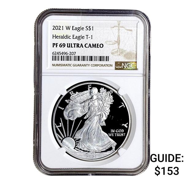 2021-W Silver Eagle NGC PF69 Hearldic Eagle T-1 UC