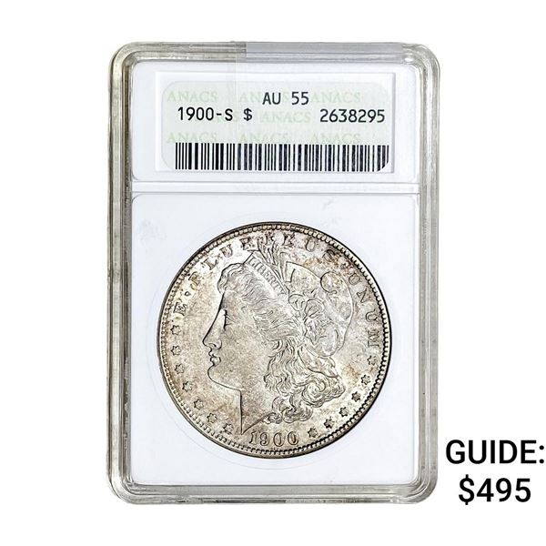 1900-S Morgan Silver Dollar ANACS AU55