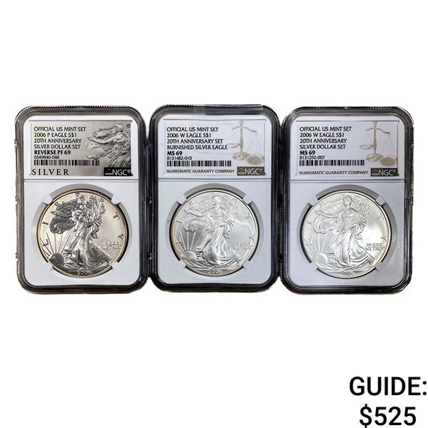 [3 Coins]2006 Silver Eagle NGC MS-PF69