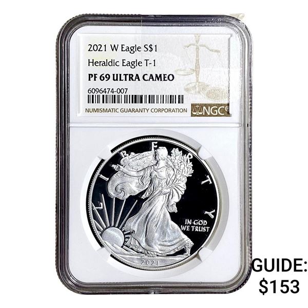 2021-W Silver Eagle NGC PF69 Hearldic Eagle T-1 UC