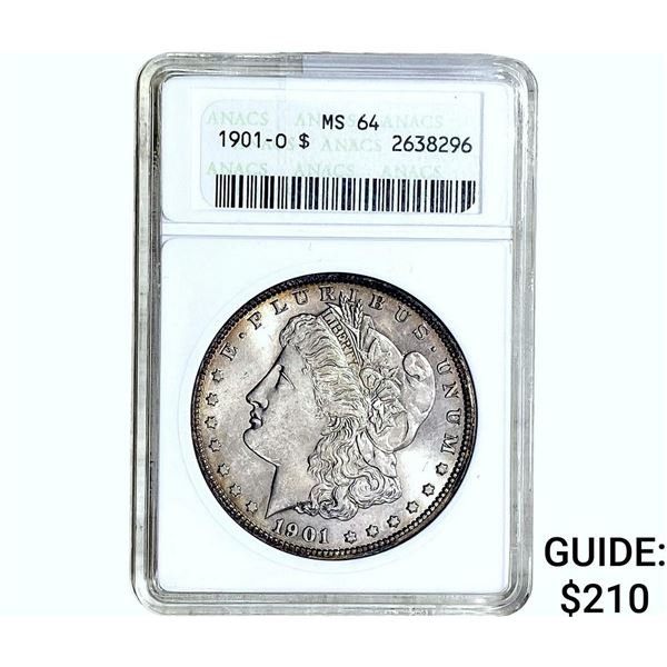 1901-O Morgan Silver Dollar ANACS MS64