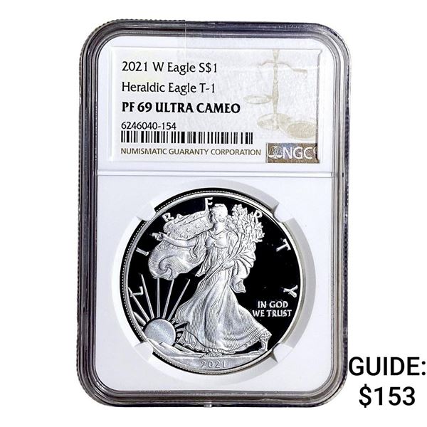 2021-W Silver Eagle NGC PF69 Hearldic Eagle T-1 UC
