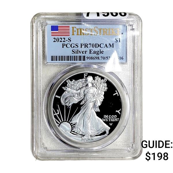 2022-S Silver Eagle PCGS PR70 DCAM First Stike