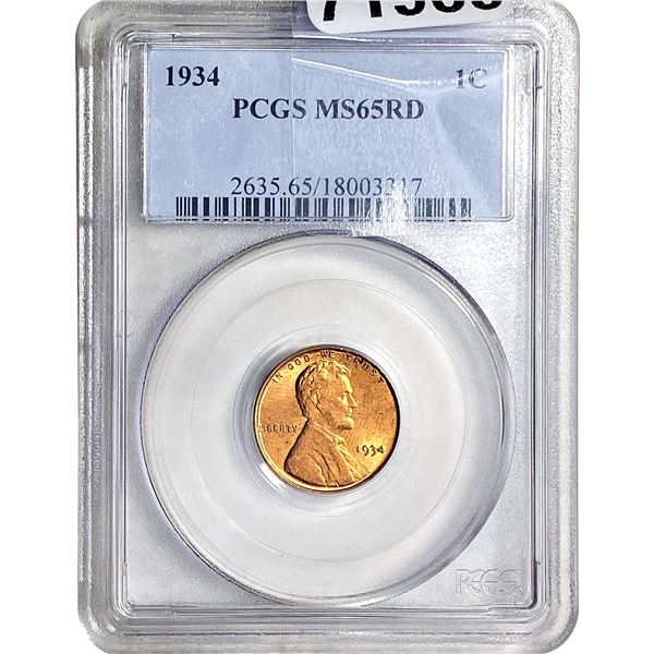 1934 Wheat Cent PCGS MS65 Red
