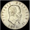 Image 1 : 1872 Italy Silver 5 Lira CLOSELY UNCIRCULATED
