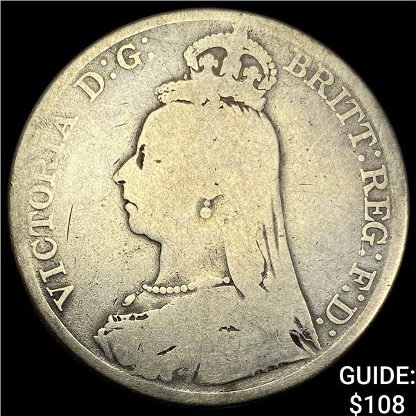 1887 G. Britain Silver Crown-Victoria LIGHTLY CIRCULATED