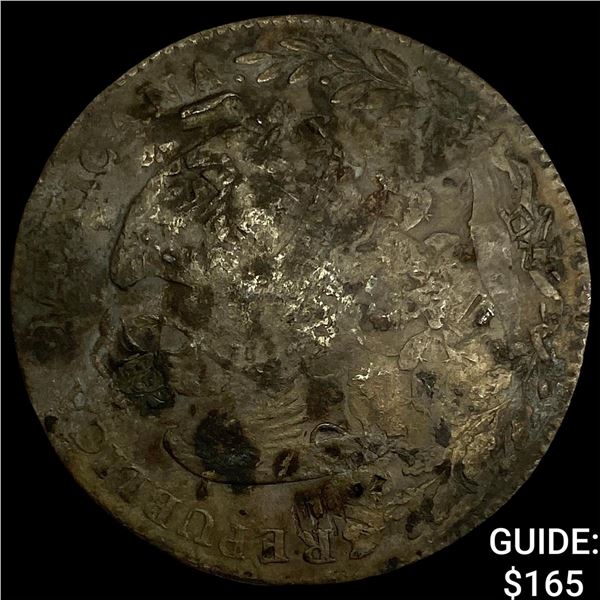 Mexico Silver 8 Reales Cap & Ray Chopmark NEARLY UNCIRCULATED