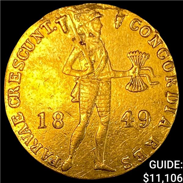 1849 Netherlands Gold Ducat .1104oz CHOICE AU