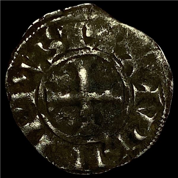 1297-1301 Frankish Greece Crusader Silver Denier NEARLY UNCIRCULATED