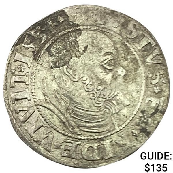 1529-1558 Prussia Silver Groschen Albert I CLOSELY UNCIRCULATED