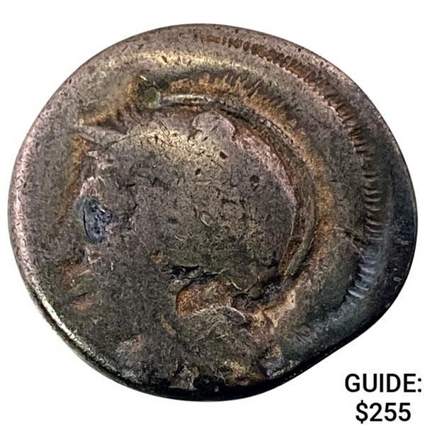 Greece Campania, Hyria Silver Didrachm ABOUT UNCIRCULATED