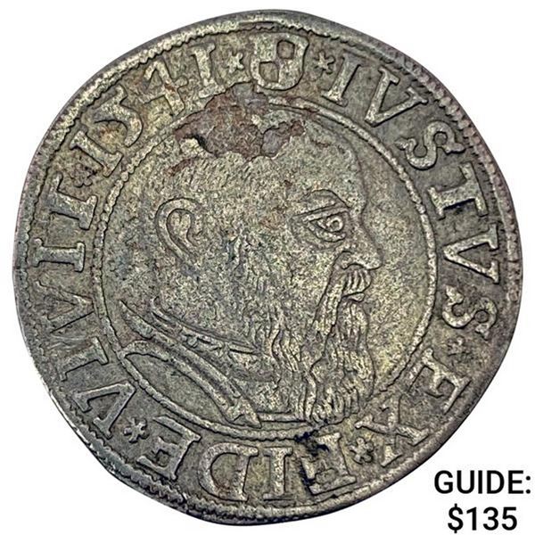 1529-1558 Prussia Silver Groschen Albert I CLOSELY UNCIRCULATED