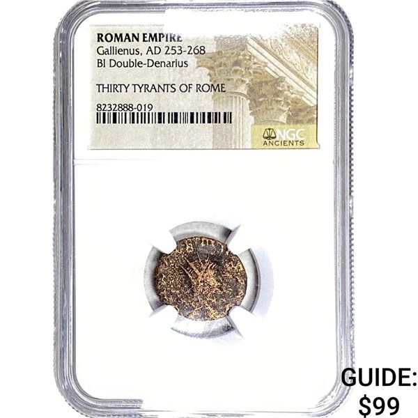 Roman Gallienus 253-268 AD Bi Dbl-Denarius NGC