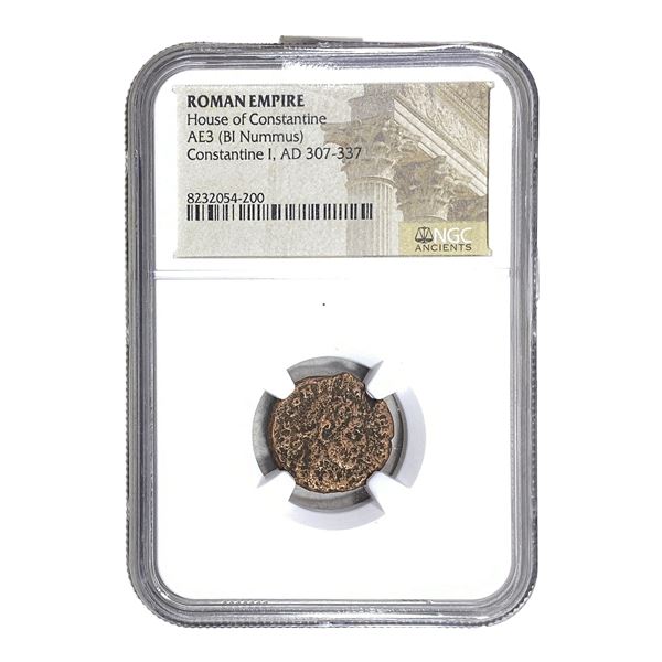 Roman Constantius I 307-337 AD AE3 BI Nummus NGC