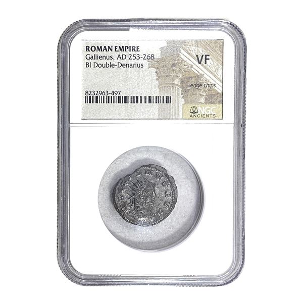Roman Gallienus 253-268 AD BI Dbl-Denarius NGC VF