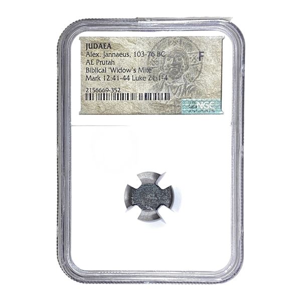 Judaea Alex Jannaeus 103-76 BC Bronze Prutah NGC F