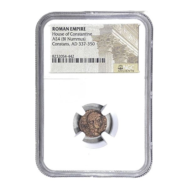 Roman Constans 337-350 AD AE4 BI Nummus NGC