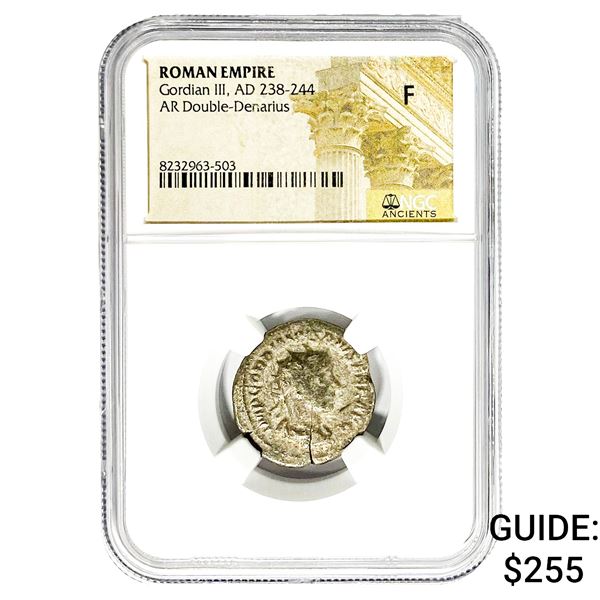 Gordian III, AD 238-244 Silver Dbl-Denarius NGC F