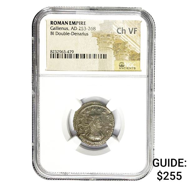 Roman Gallienus AD 253-268 BI Dbl-Denarius  Ch FV