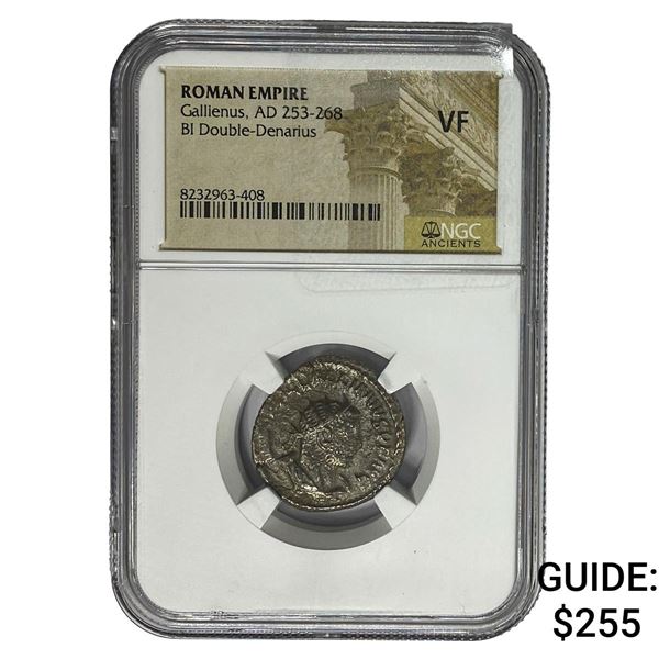 Roman Gallienus AD 253-268 BI Dbl-Denarius NGC VF