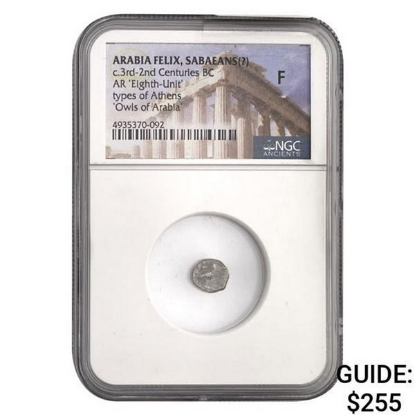 Arabia Felix, 3rd-2nd Cent. BC Silver Eighth Unit NGC F