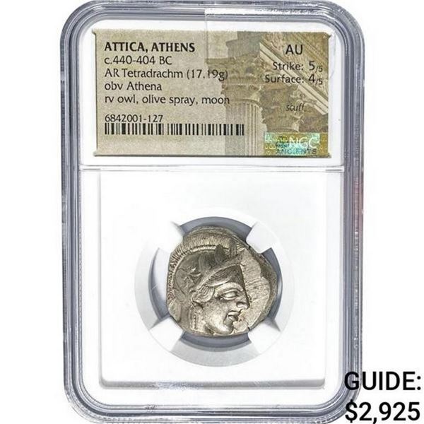 Attica, Athens 440-404 BC Silver Tetradrachm NGC AU