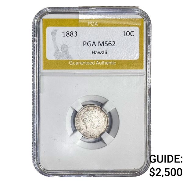 1883 Kingdom of Hawaii Dime PGA MS62