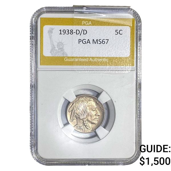 1938-D/D Buffalo Nickel PGA MS67