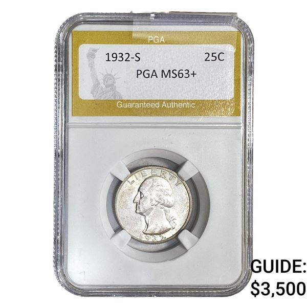1932-S Washington Silver Quarter PGA MS63+