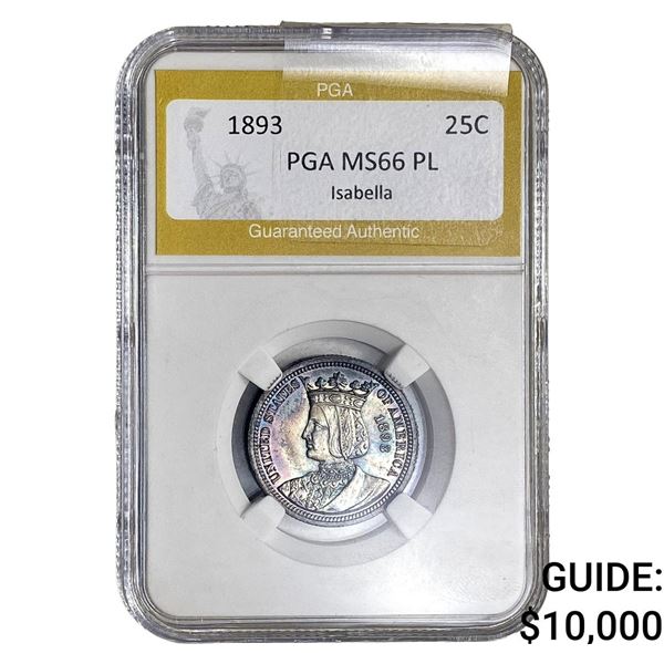 1893 Isabella Silver Quarter PGA MS66