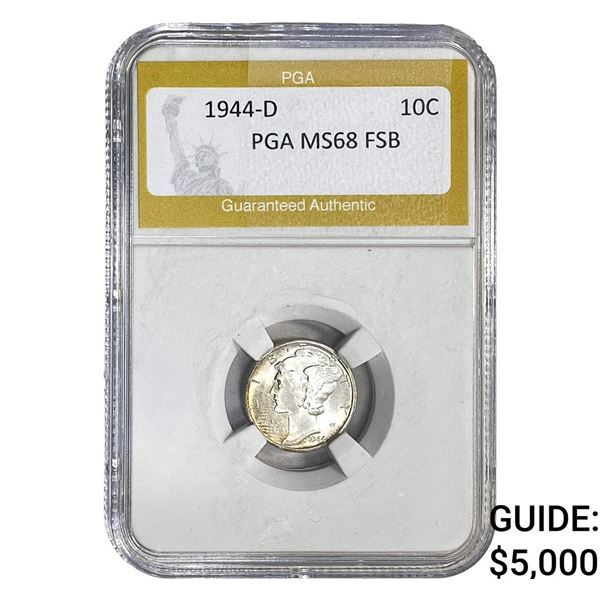1944-D Mercury Silver Dime PGA MS68 FSB