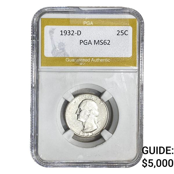 1932-D Washington Silver Quarter PGA MS62