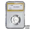 Image 1 : 1939 Washington Silver Quarter PGA MS66+
