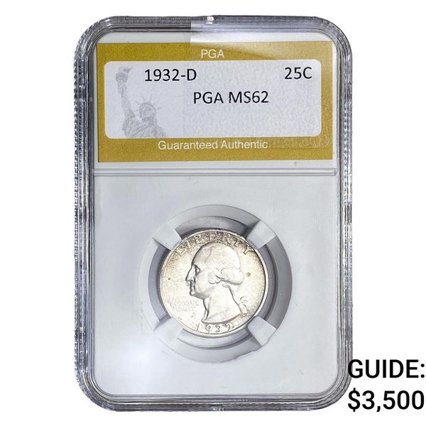 1932-D Washington Silver Quarter PGA MS62