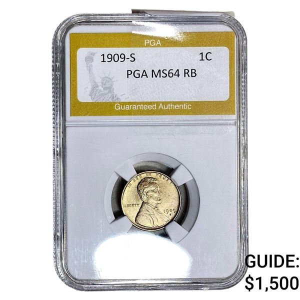 1909-S Wheat Cent PGA MS64 RB