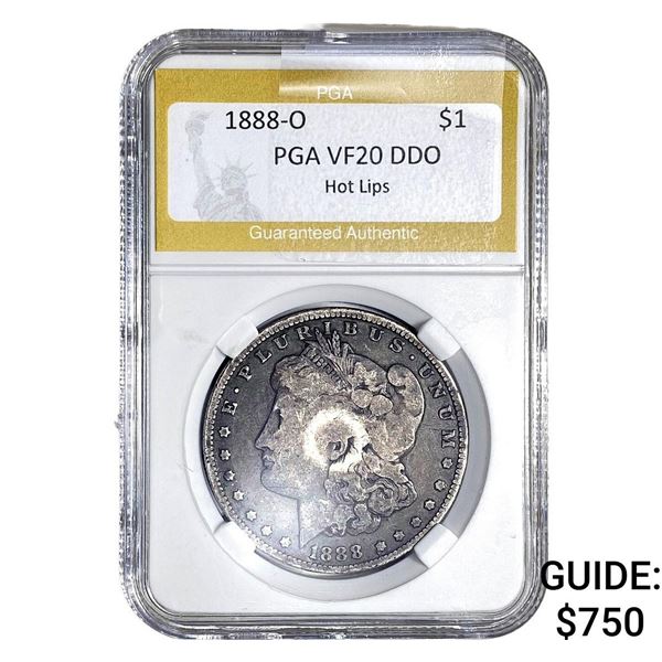 1888-O Morgan Silver Dollar PGA VF20 DDO Hot Lips