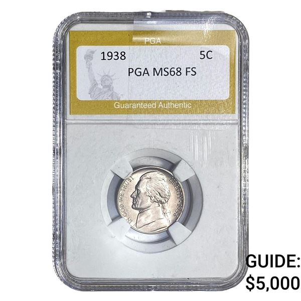 1938 Jefferson Nickel PGA MS68 FS