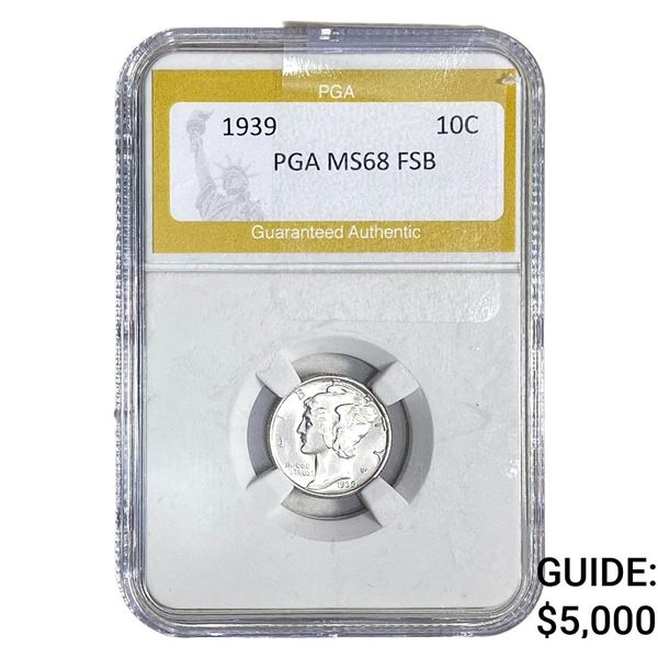 1939 Mercury Silver Dime PGA MS68 FSB