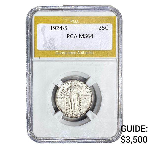 1924-S Standing Liberty Quarter PGA MS64