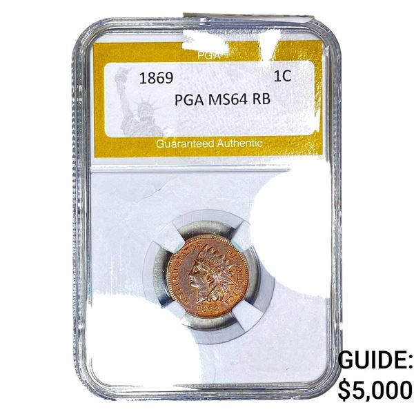 1869 Indian Head Cent PGA MS64