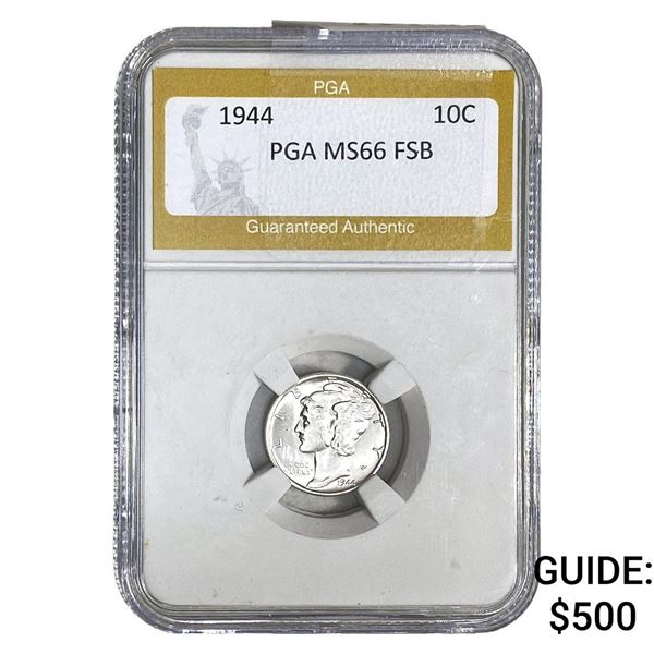 1944 Mercury Silver Dime PGA MS66