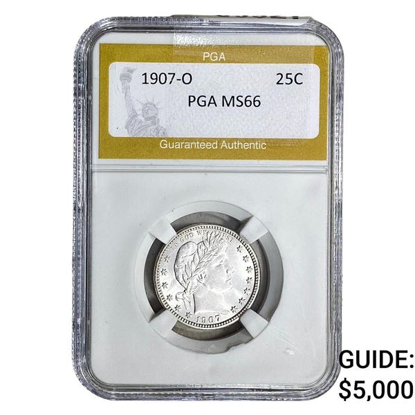 1907-O Barber Quarter PGA MS66
