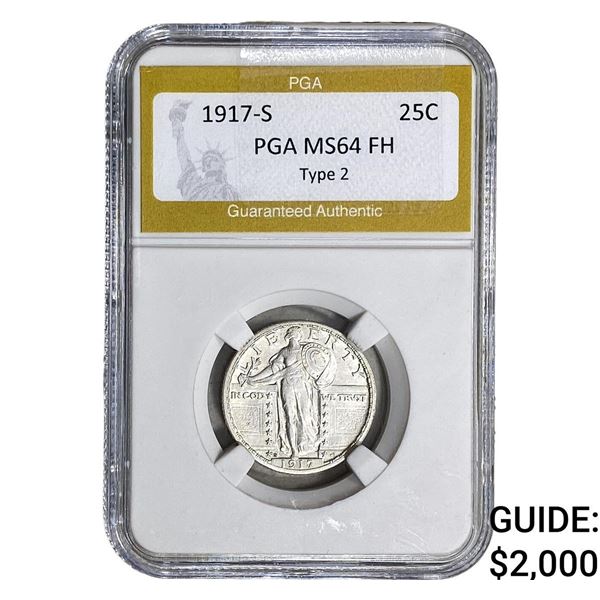 1917-S Standing Liberty Quarter PGA MS64 FH Type 2
