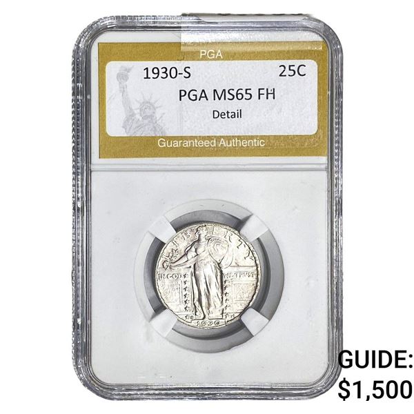 1930-S Standing Liberty Quarter PGA MS65 FH Detail