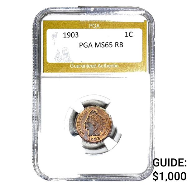 1903 Indian Head Cent PGA MS65 RB