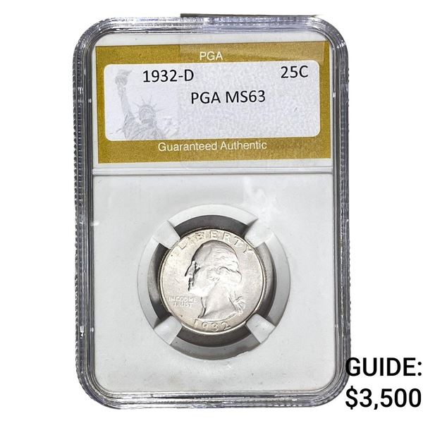1932-D Washington Silver Quarter PGA MS63