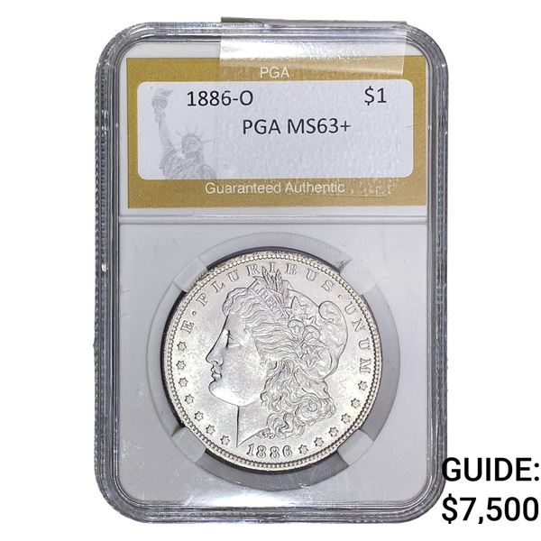 1886-O Morgan Silver Dollar PGA MS63+