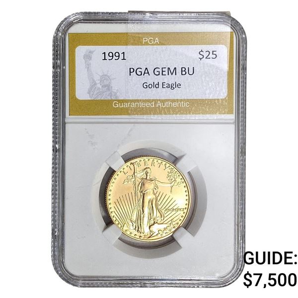 1991 1/2oz $25 Gold Eagle PGA GEM BU